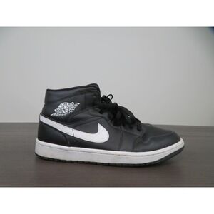 Air Jordan Retro 1 Mid Shoes Women 11 Black White Basketball Sneakers BQ6472-011